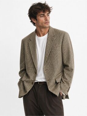 Burberry London Wool Blazer 44L Kensington Check
Sport Coat Tan
Brown Plaid